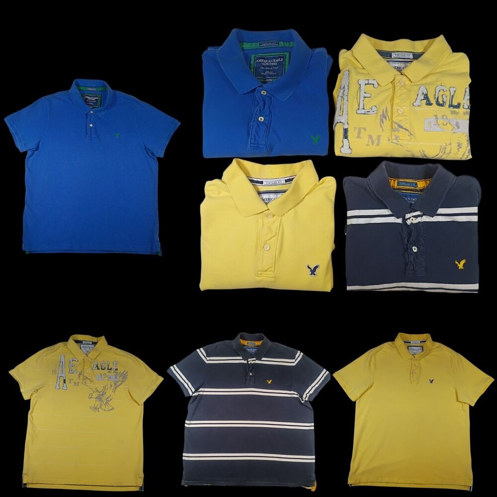 4x Shirt Lot American Eagle Polo Vintage Fit Cotton Casual Y2K Preppy XXXL